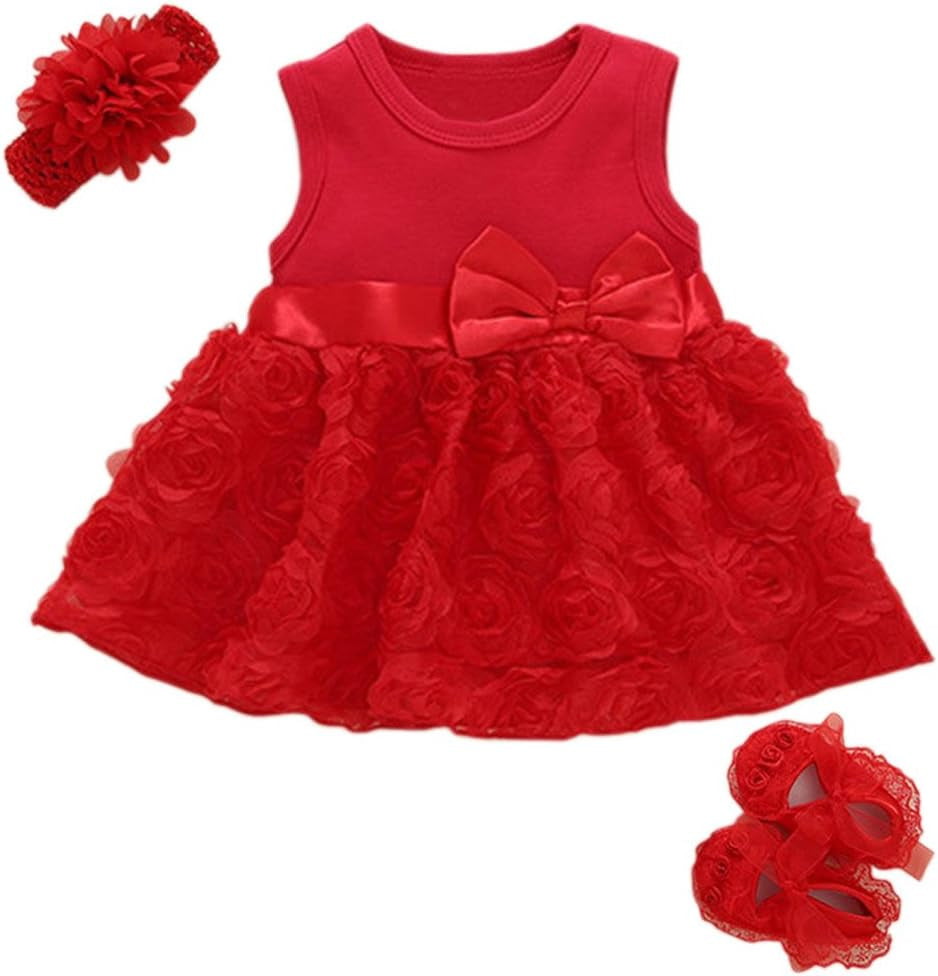 Baby Girls Clothes Dress Flowers Romper Sets Infant Tutu Bodysuit Party Outfits