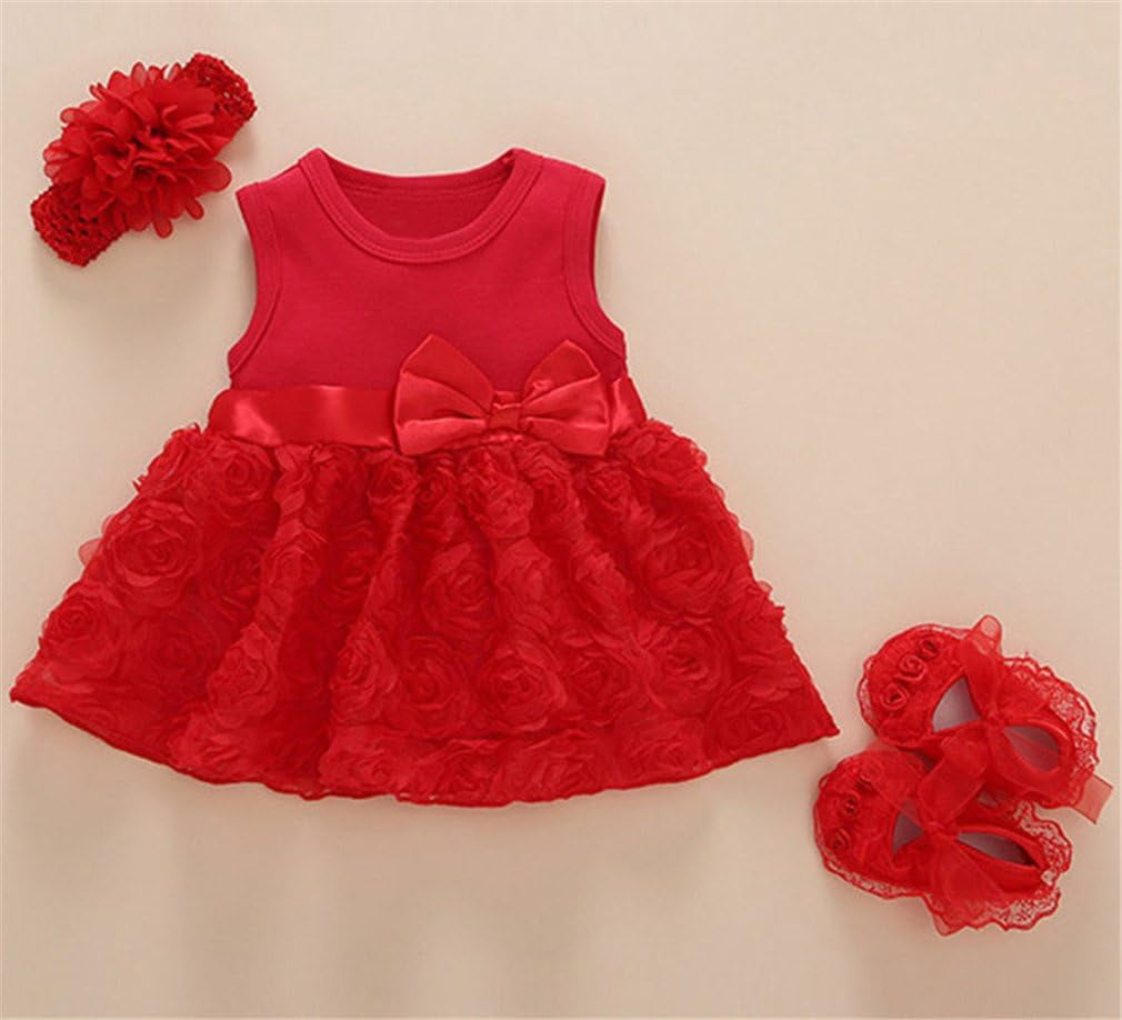 Baby Girls Clothes Dress Flowers Romper Sets Infant Tutu Bodysuit Party Outfits