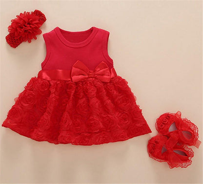 Baby Girls Clothes Dress Flowers Romper Sets Infant Tutu Bodysuit Party Outfits