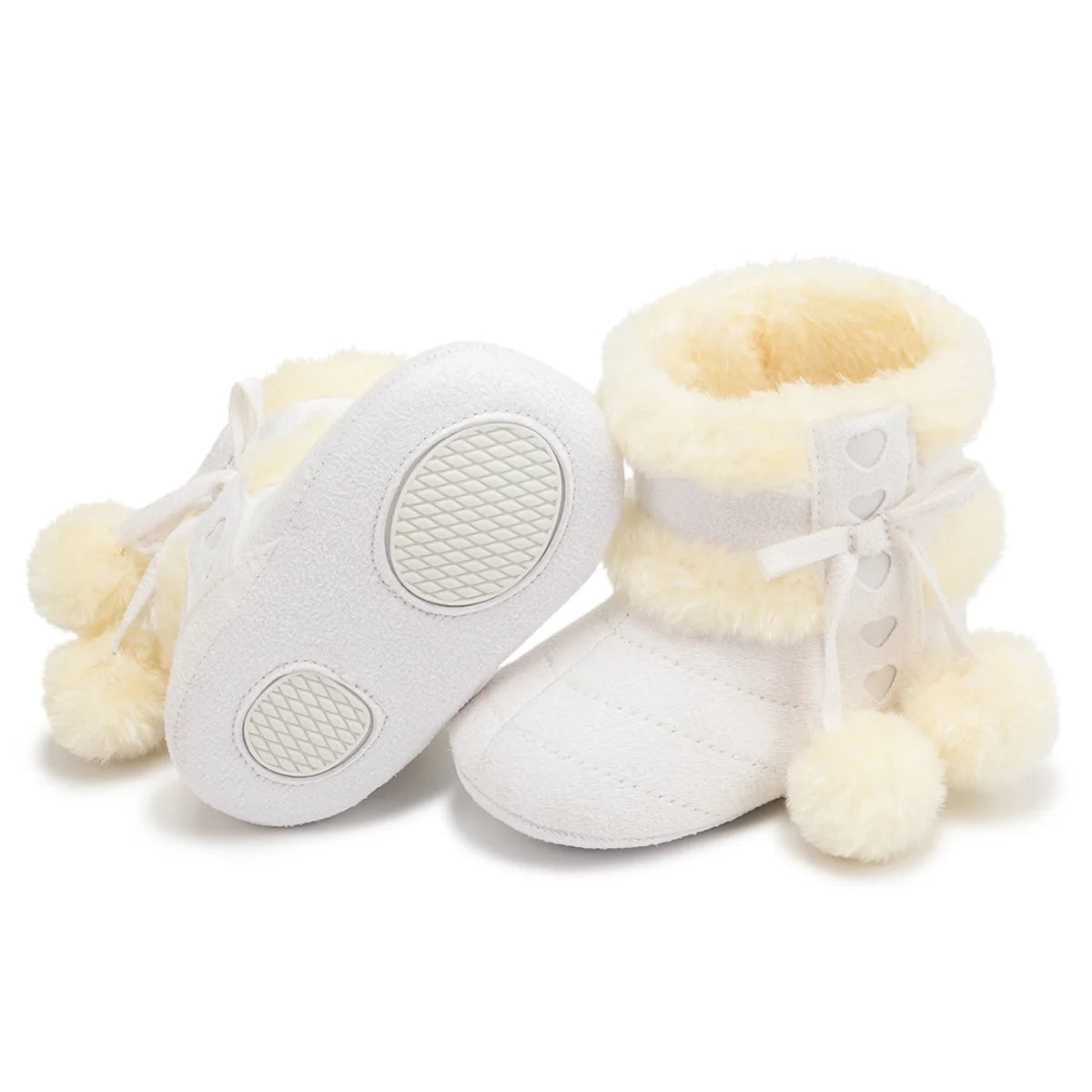 Baby Girls Boys Snow Warm Boots Infant Winter Booties Newborn Slip on Shoes for 3-18 Months