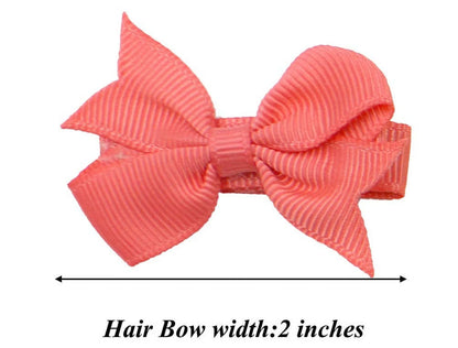 50Pcs 25 Colors in Pairs Baby Girls Tiny 2" Hair Bows Alligator Clips for Little Girls Infants Toddlers