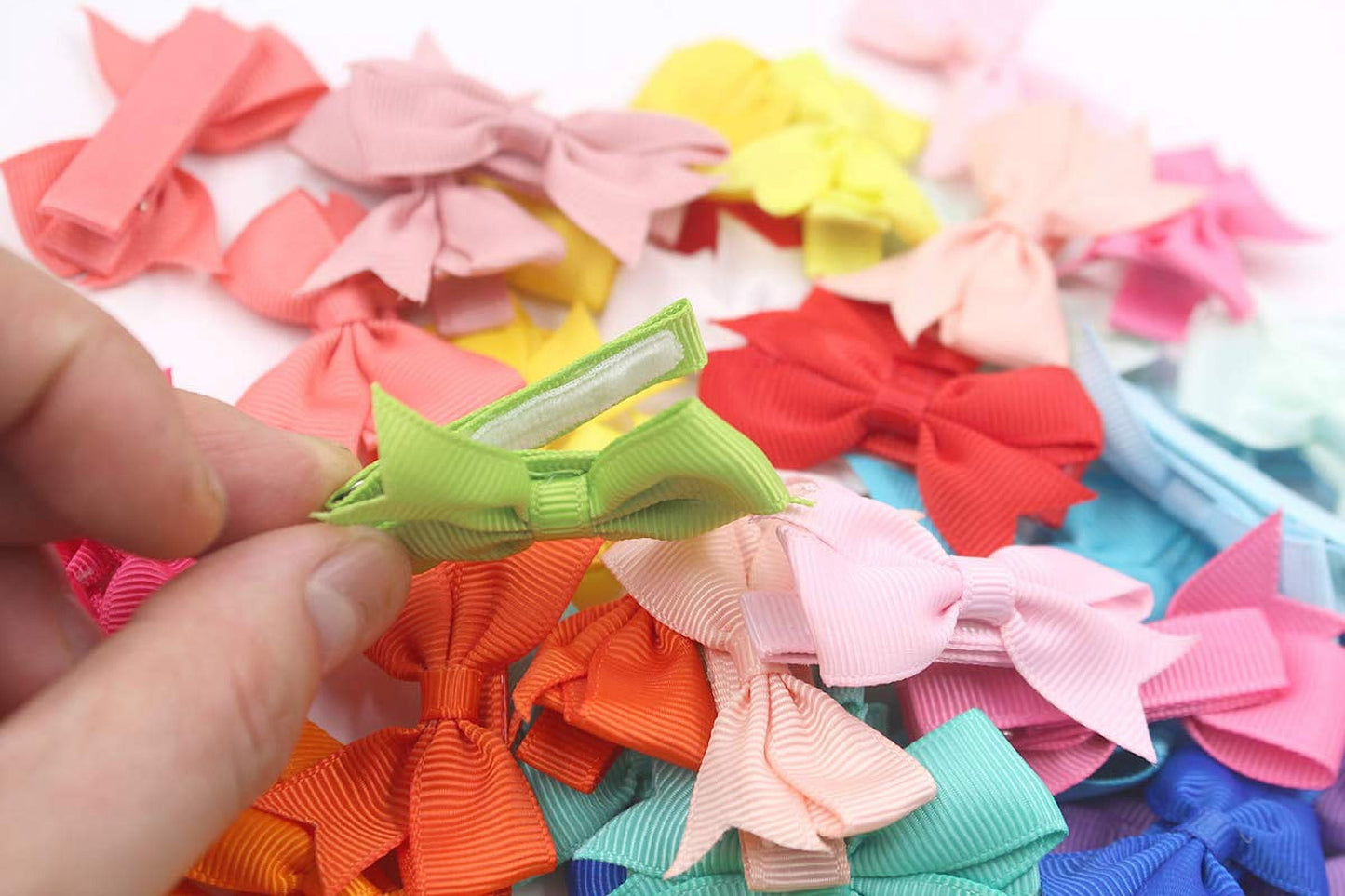 50Pcs 25 Colors in Pairs Baby Girls Tiny 2" Hair Bows Alligator Clips for Little Girls Infants Toddlers